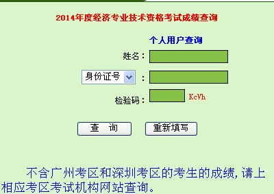 2014廣東經濟師成績查詢入口